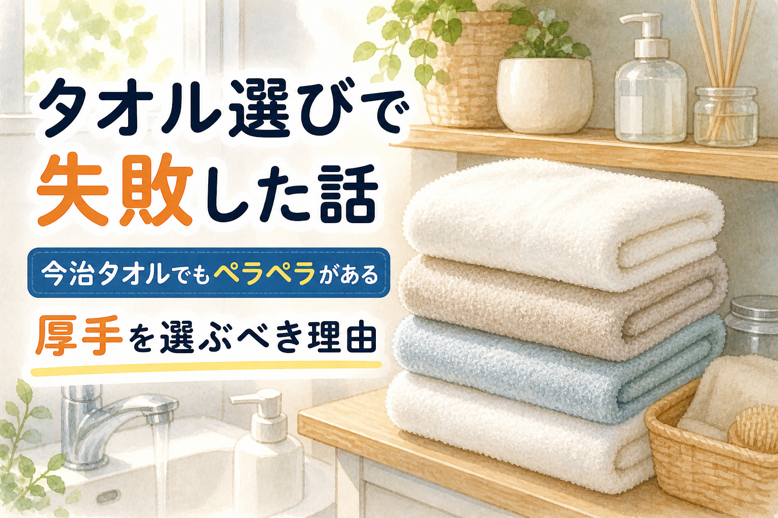 タオル選びで失敗した話|今治タオルでもペラペラがある、厚手を選ぶべき理由
