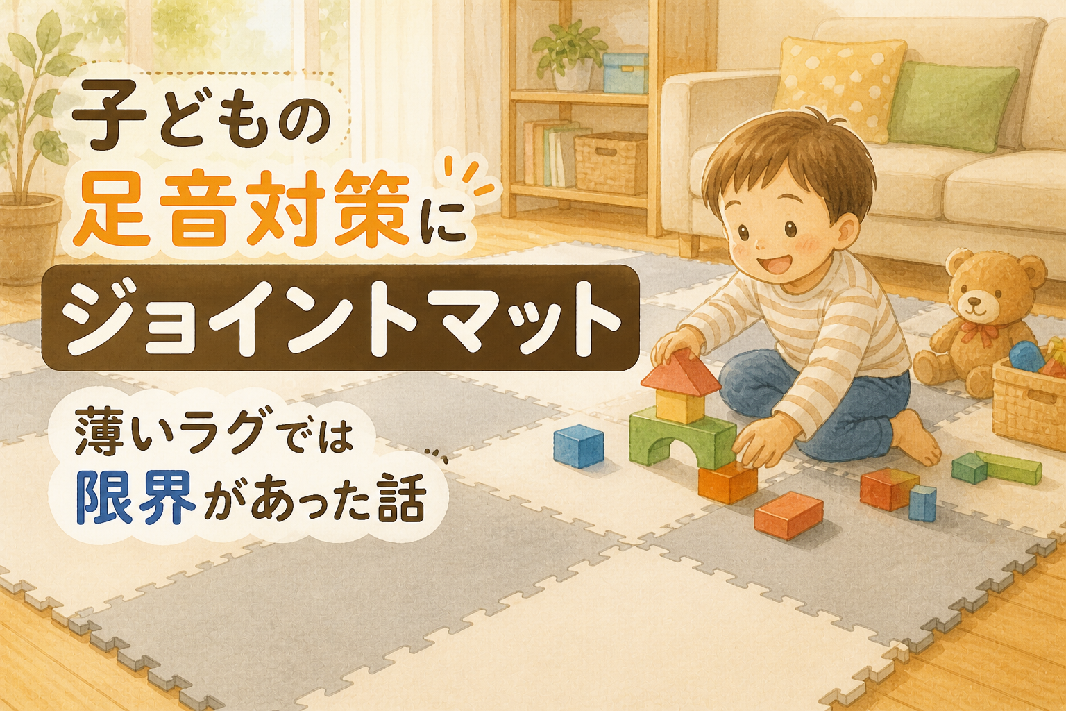 子どもの足音対策にジョイントマット|薄いラグでは限界があった話