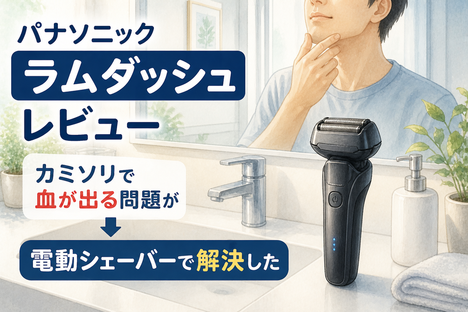 パナソニック ラムダッシュ レビュー|カミソリで血が出る人が電動シェーバーに替えてどうだったか
